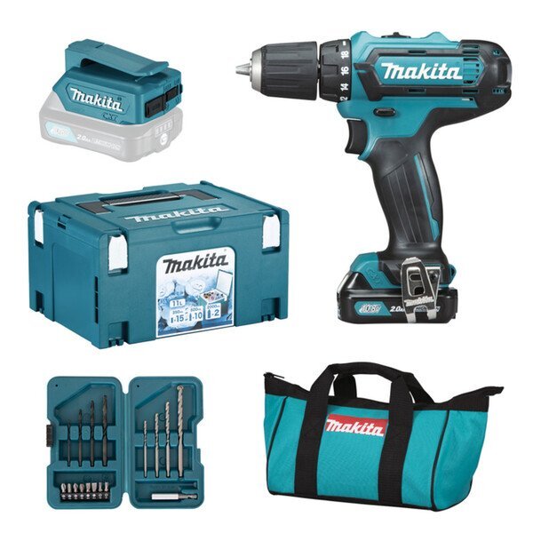 MakitaAkku-Bohrschrauber 'DF333DSAX6' inkl. Akku, Ladegerät, Tasche und Zubehörset
