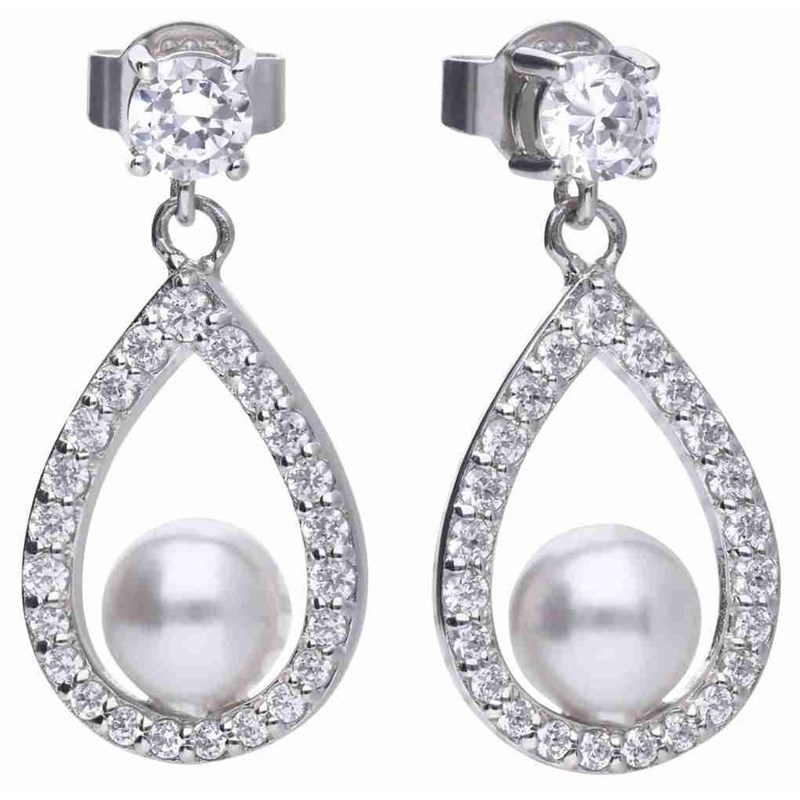Boucle d'oreille perle en argent 925/1000