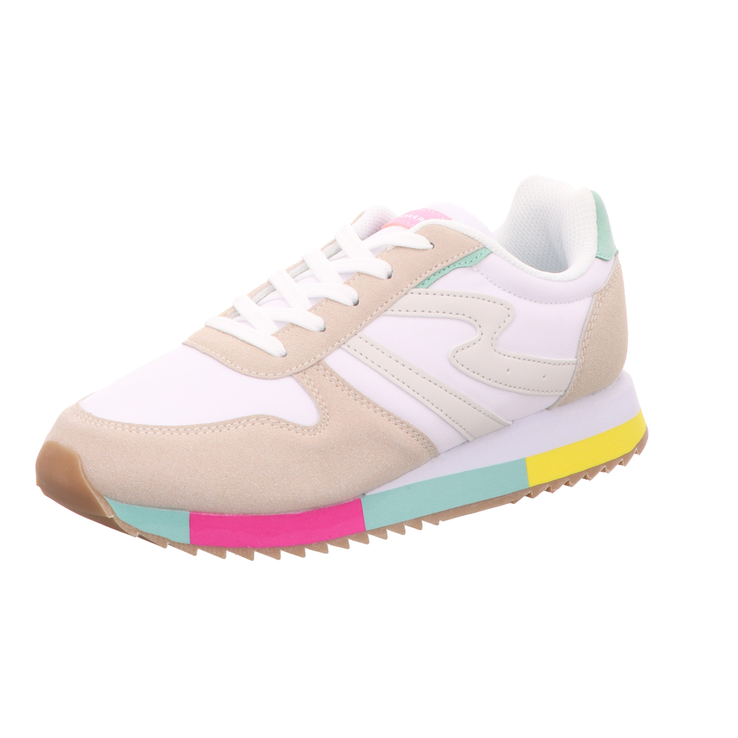 Sneakers Damen-Sneaker Beige-Weiß-Mehrfarbig