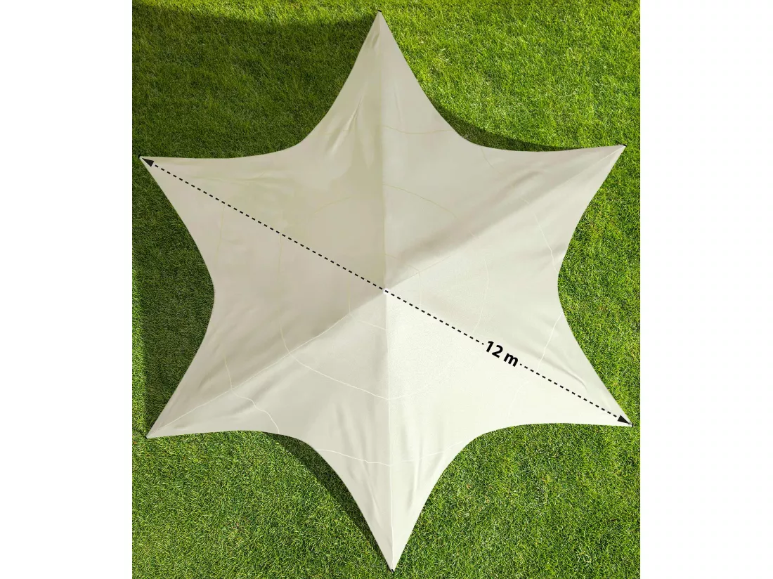 Tente forme étoile - Plastique - 12m - Crème