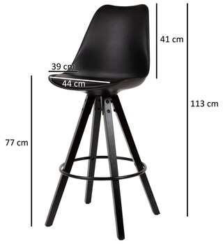 Barhocker Lederlook schwarz