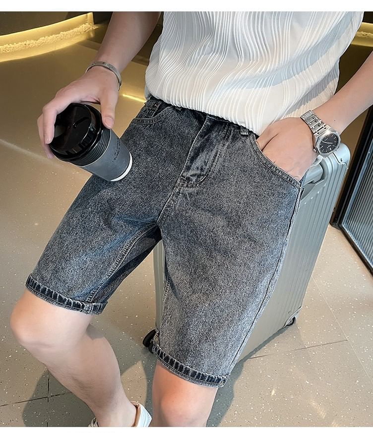 Savenne - Mid Rise Washed Denim Shorts