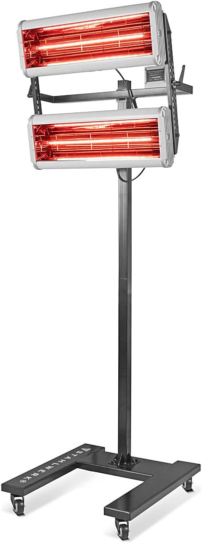 STAHLWERK Infrarot Lacktrockner IL-1200 ST mit 1.200 Watt und Stativ, leistungsstarker Infrarottrockner/IR Strahler/IR Trockner (2400 Watt)