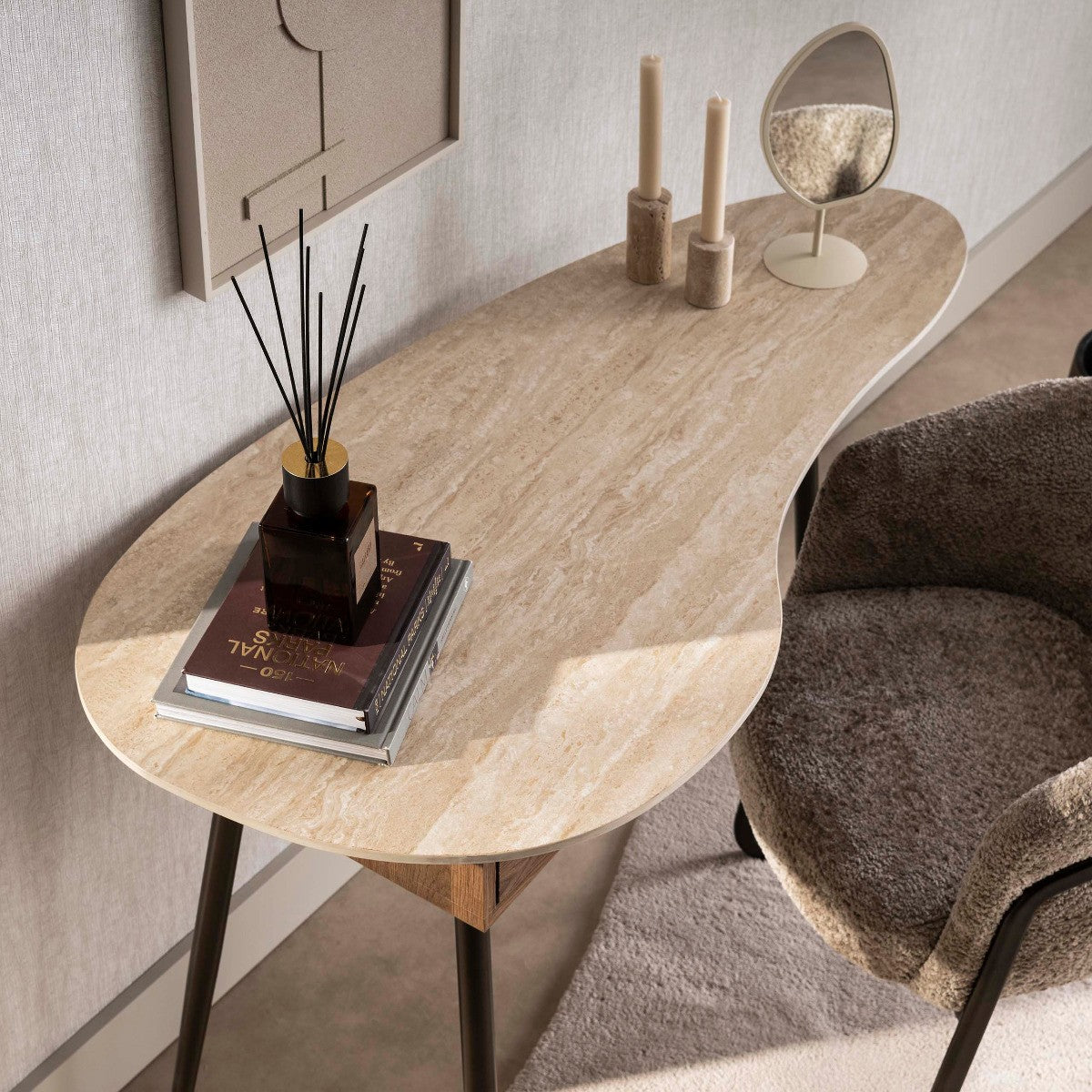 Fraaai - Bruno kaptafel 1 lade keramiek - beige|bruin