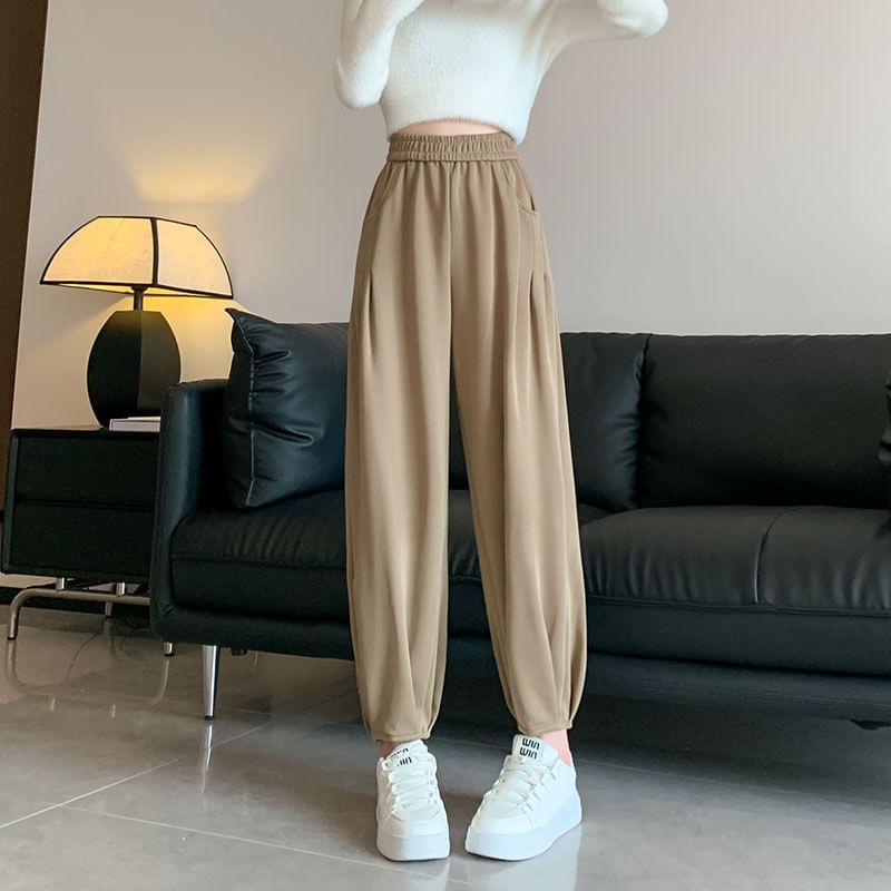 Dream Drop - Hoge taille effen cropped harem joggingbroek