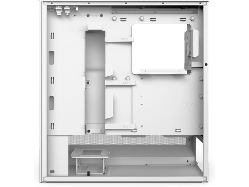 NZXT PC-Gehäuse H5 Flow RGB Weiss Kompaktes Mid-Tower-Gehäuse mit Seitenfenster und RGB-Lüftern