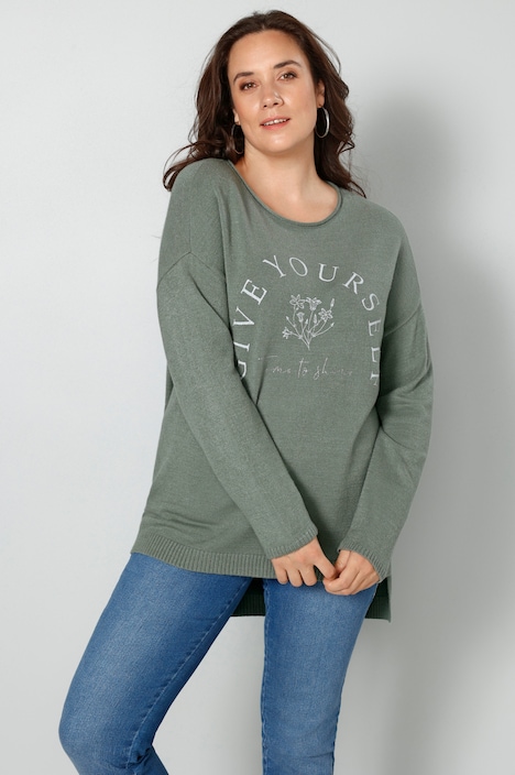 Pullover, Statement, Saum hinten länger