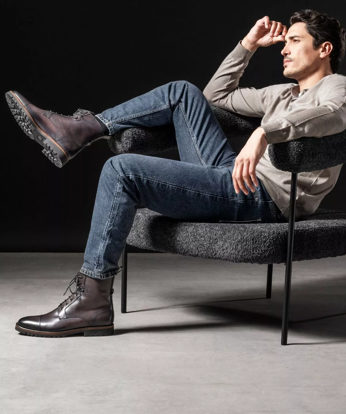 Bottines POWELL Gris Patiné