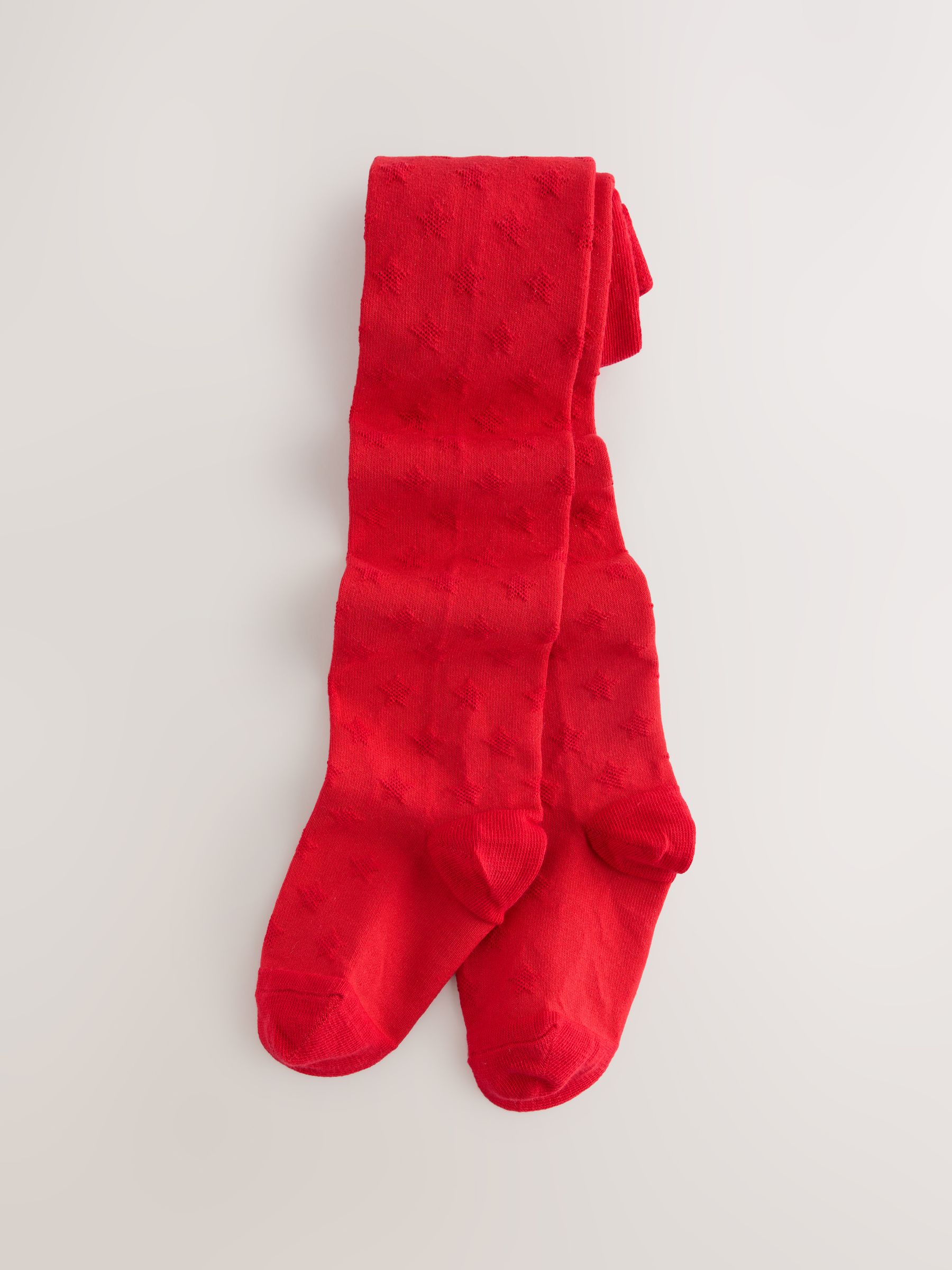 Rood - Cotton Rich Textured Star Tights