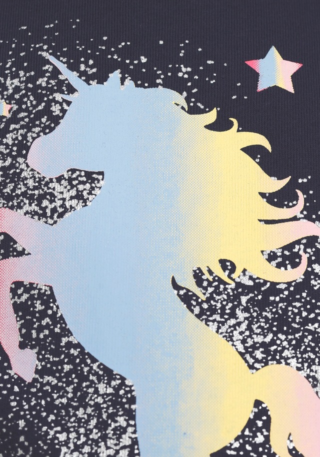 KIDSWORLD T-Shirt »believe in Unicorns«, Kurzarm,  hüftlange Passform,  mit Glitzerdruck,  Rundhalsausschnitt