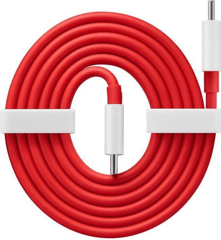 OnePlus - Warp Charge - USB Type-C Kabel - Rood/Wit - 1.5m