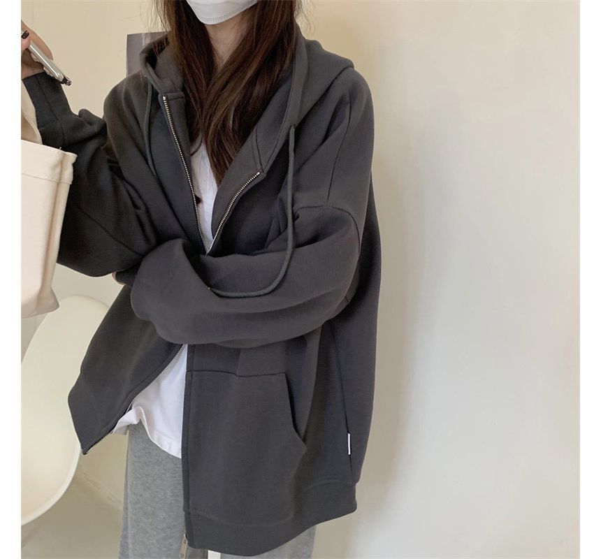 Hevnir - Effen oversized hoodie met rits