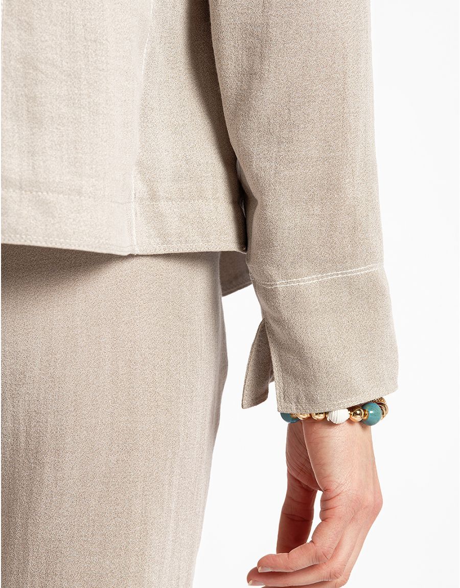 Veste beige col tailleur
