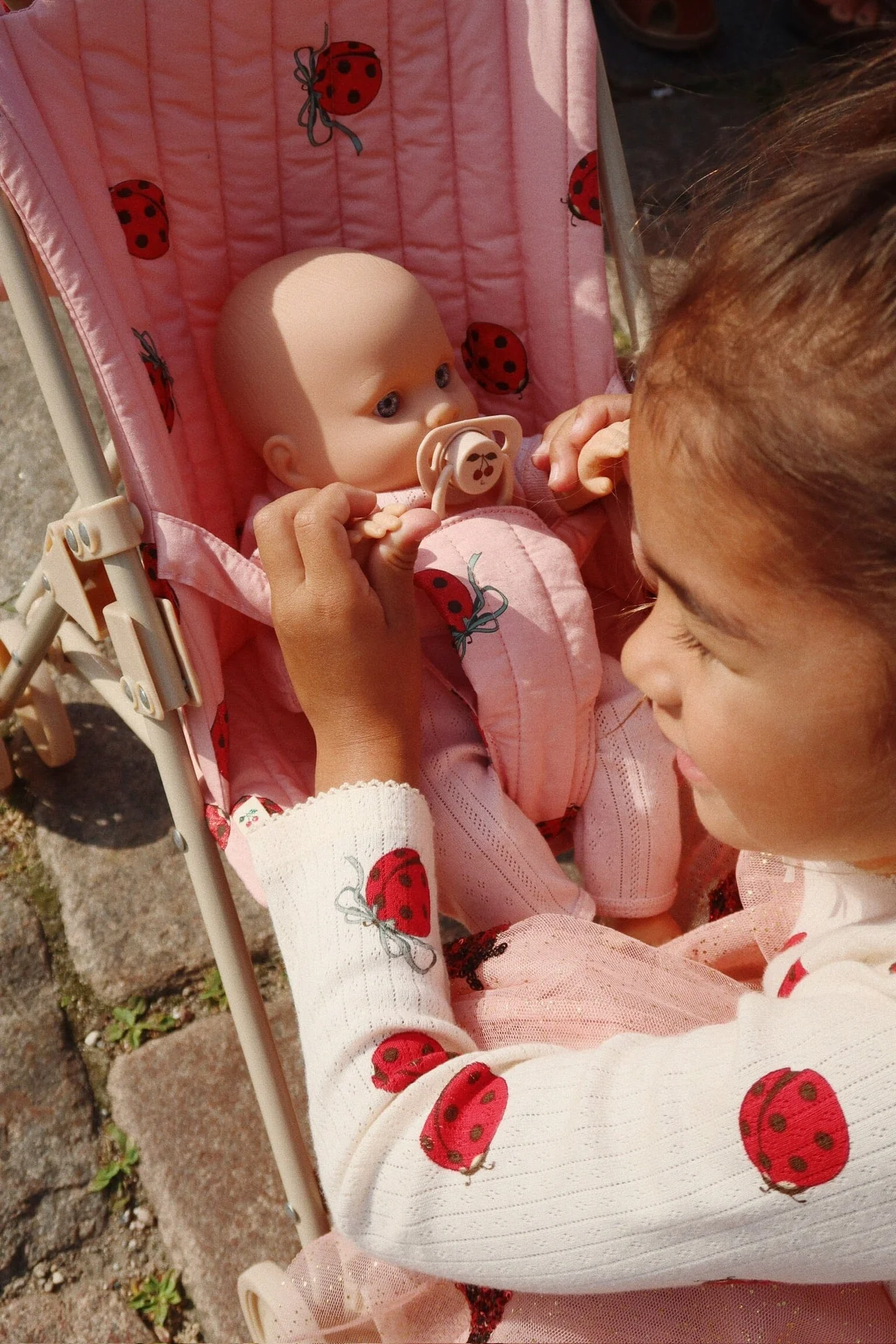 Konges Sløjd Doll Ladybug Glitter Stroller Ks102209