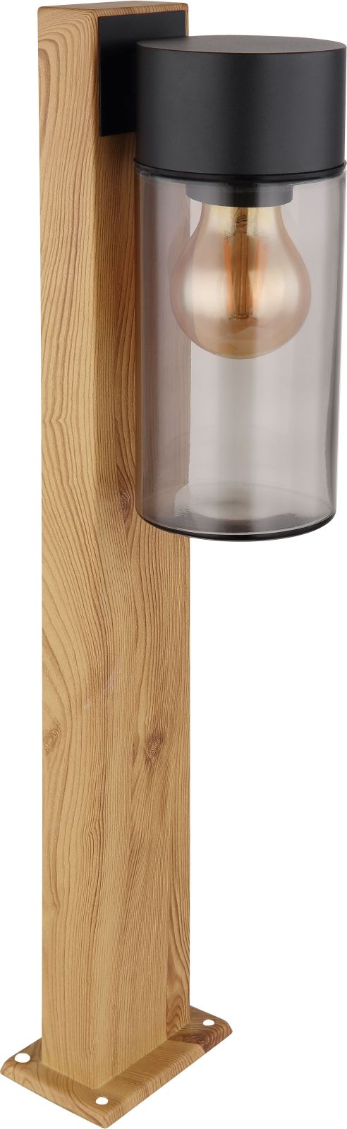 Außenleuchte - Holzoptik - Glas rauchfarben - 50 cm