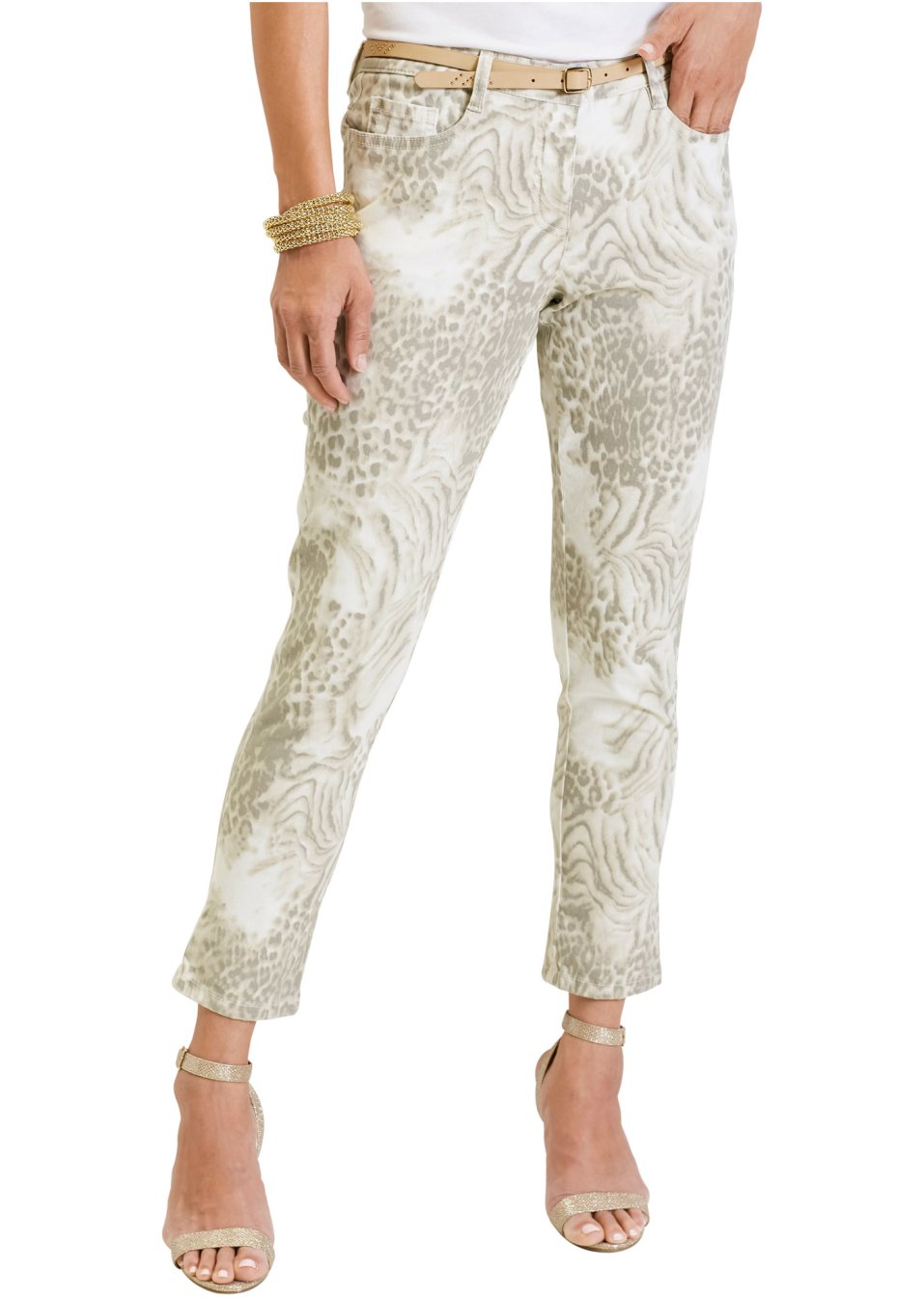 Pantalon extensible 7/8 imprimé