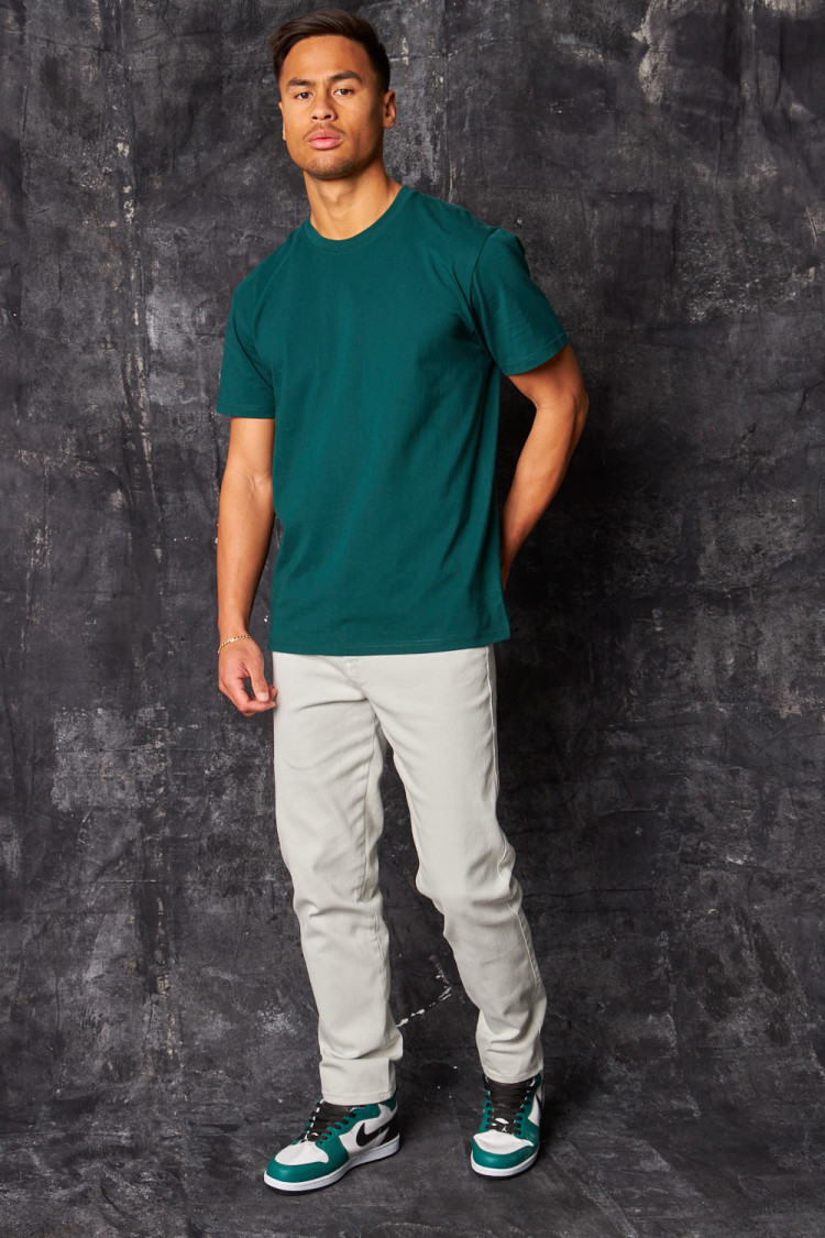 T-shirt basique manches courtes vert foncé