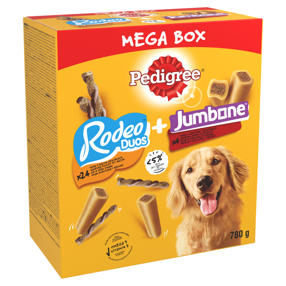 Pedigree Megabox Hondensnacks Rodeo en Jumbone780 gr