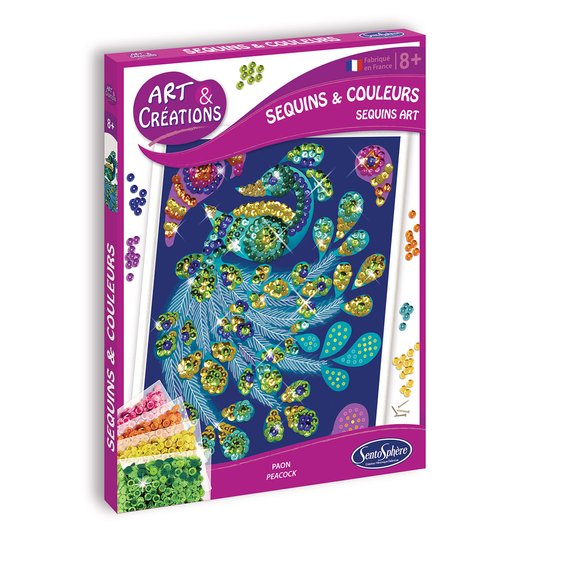 Atelier Art & Créations : Sequins et couleurs : Paon