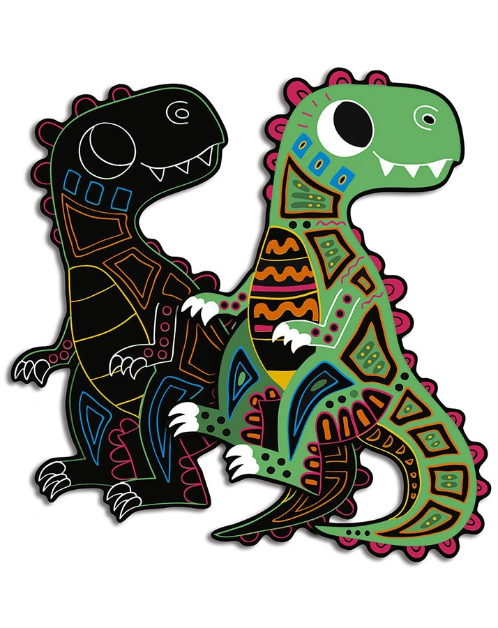 Kratzbilder DINOSAURIER 5er-Set