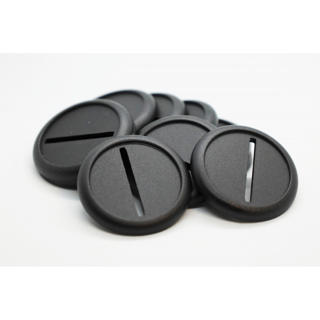 10 Socles de Plastique Ronds 40mm - Bords Arrondis