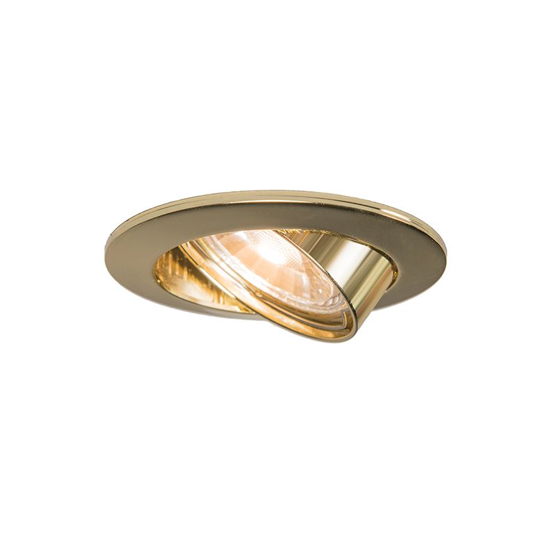 Ronde inbouwspot kantelbaar goud - Edu