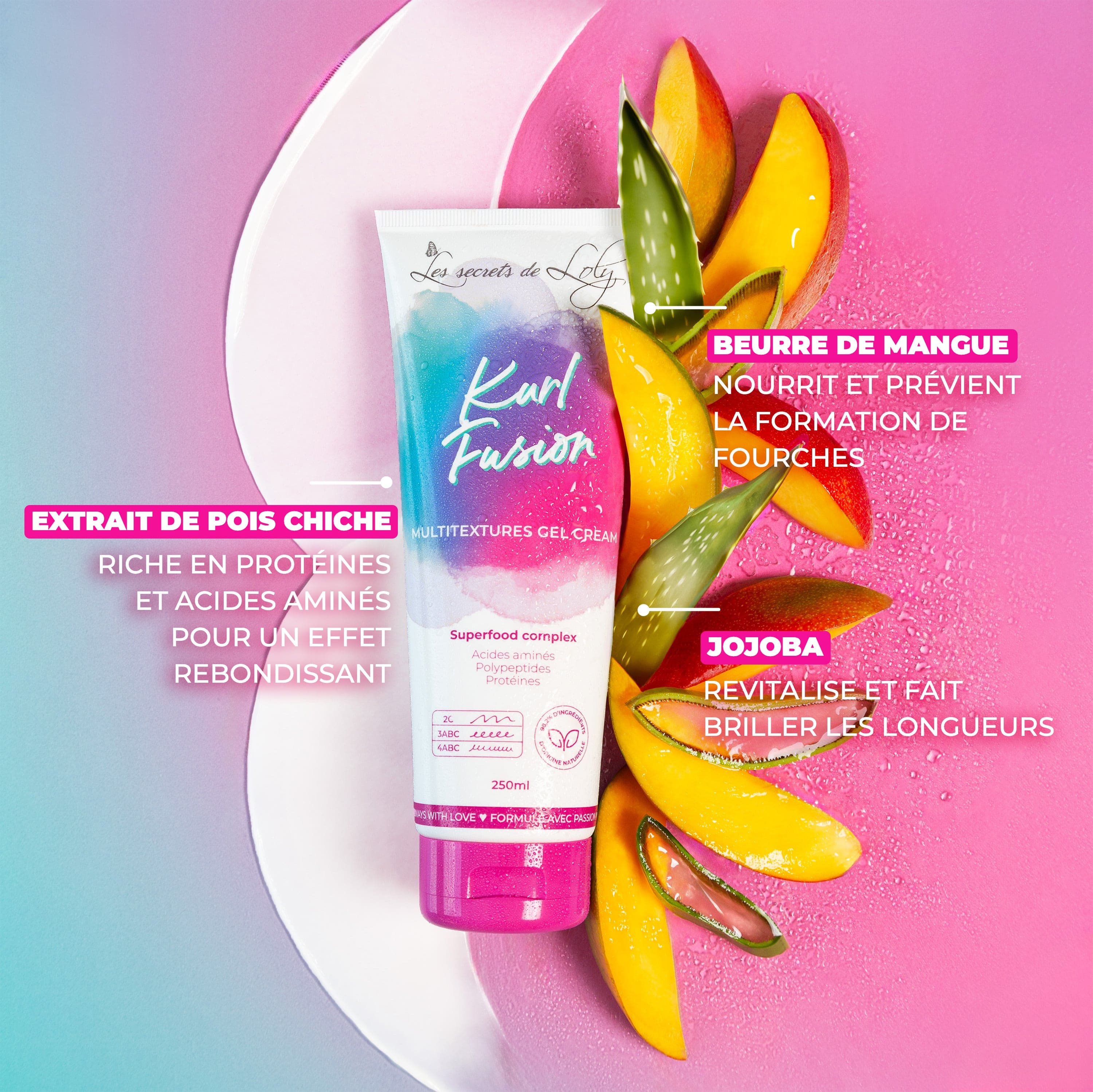 Kurl Fusion - Gel crème coiffant hydratant et nourrissant - 250ml