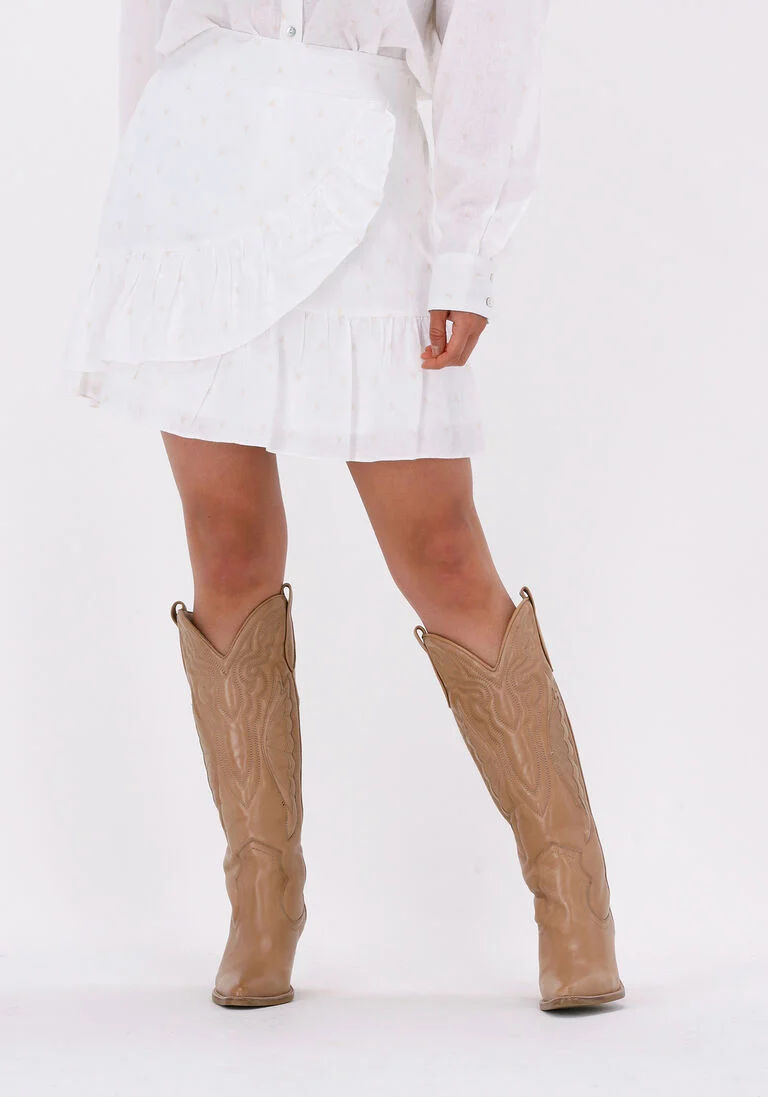 ALIX THE LABEL gebroken wit alix the label minirok woven bull linen lyocell skirt