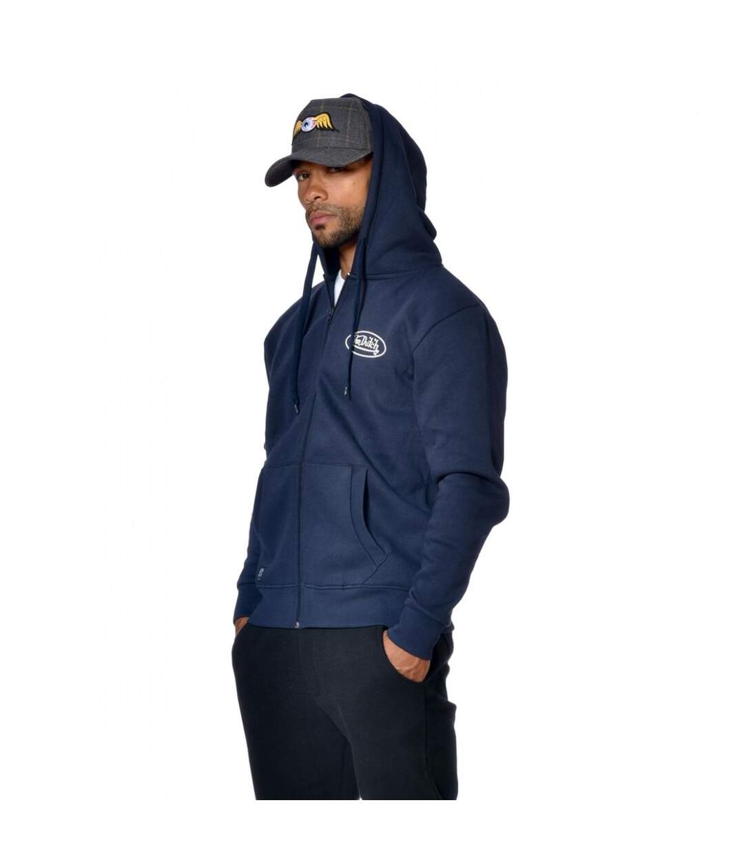 Sweat Von Dutch homme zippé à capuche imprimé devant Sliman