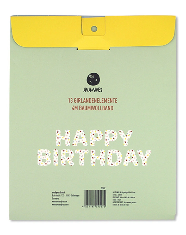 Girlande HAPPY BIRTHDAY (3m) gepunktet in bunt