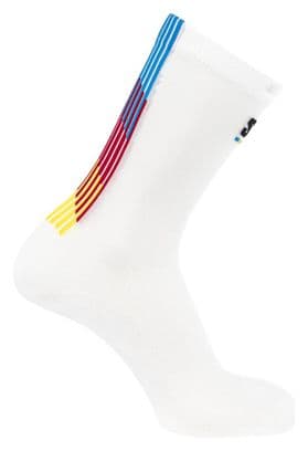 Chaussettes Salomon Pulse Crew Race Flag Blanc
