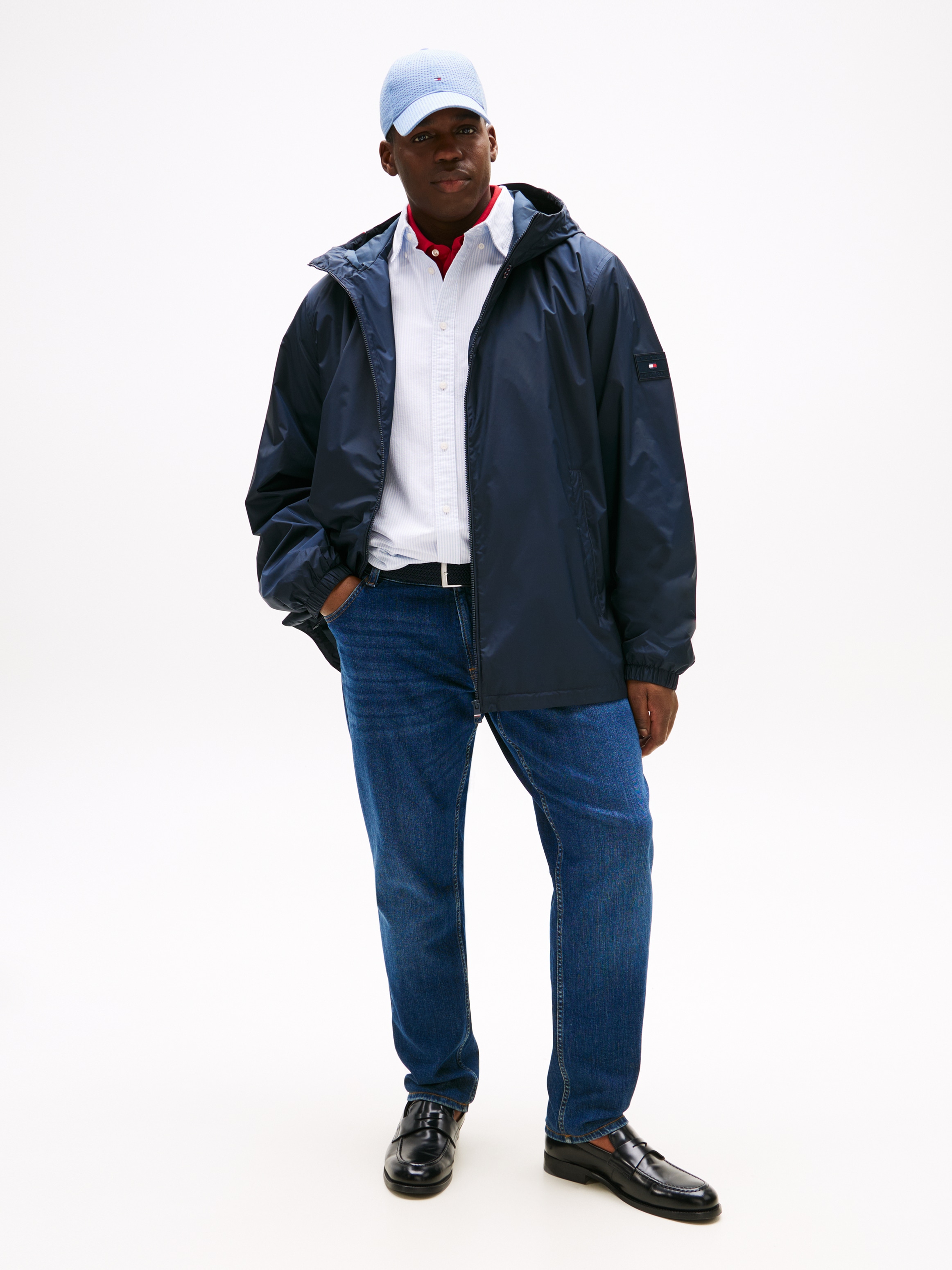 Tommy Hilfiger Big & Tall Outdoorjacke »BT-RWB HOODED JACKET-B« mit Kapuze Kapuzenjacke Freizeitjacke Übergangsjacke Funktionsjacke Grosse Grössen