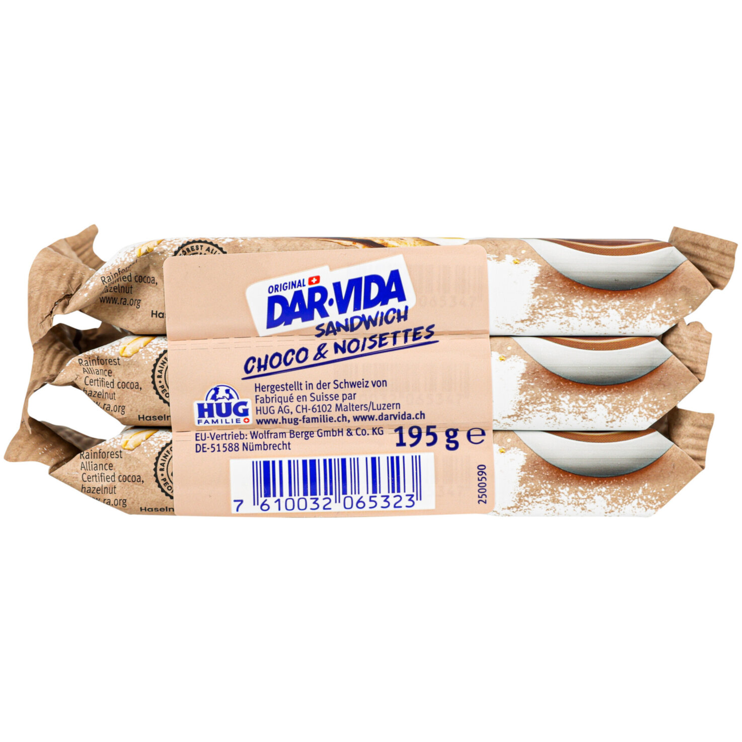 Dar-Vida Sandwich Choco & Noisettes 3 Portionen