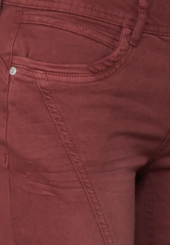 Casual Fit 3/4 Jeans - foxy red washed