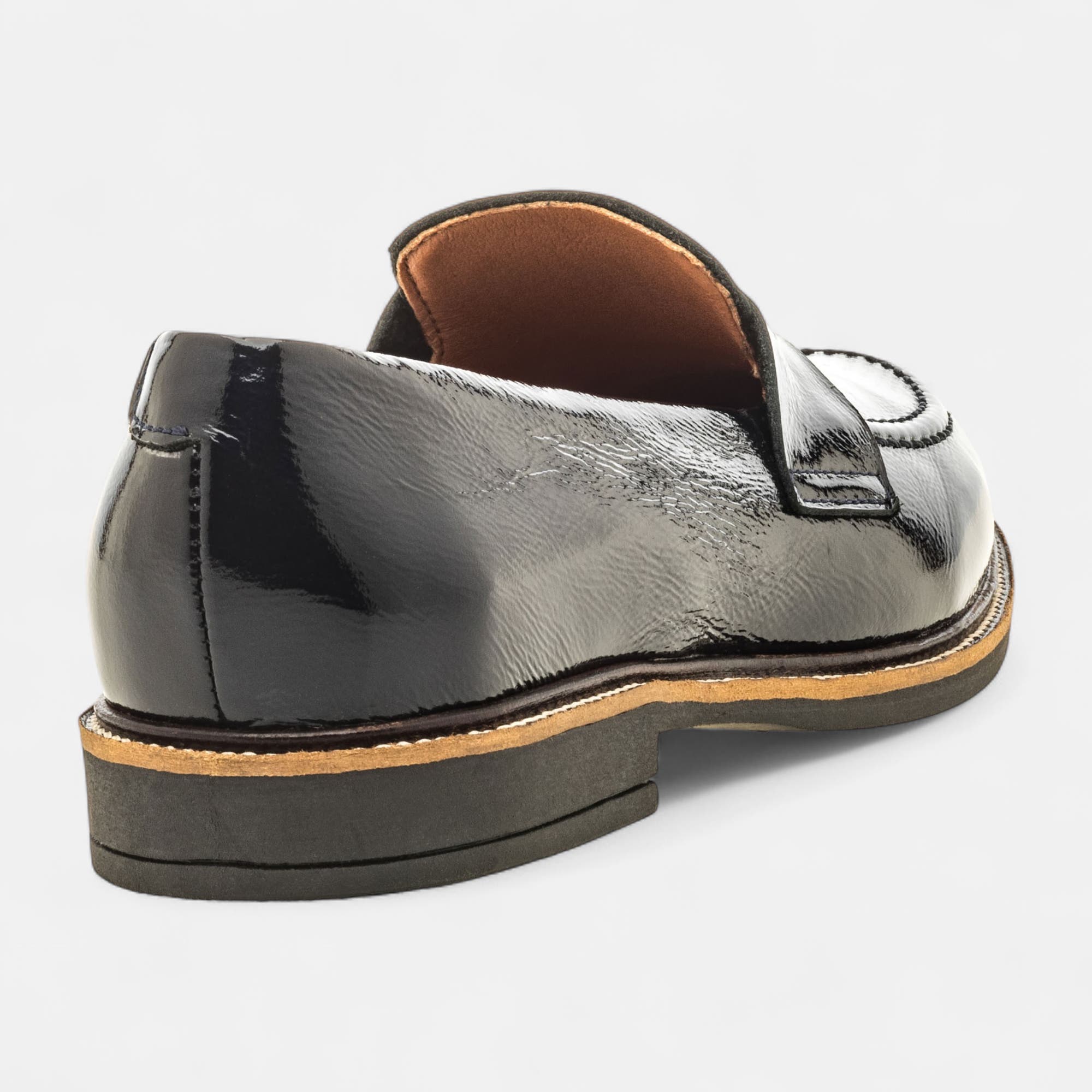 Mocassins Femme en cuir bleu marine