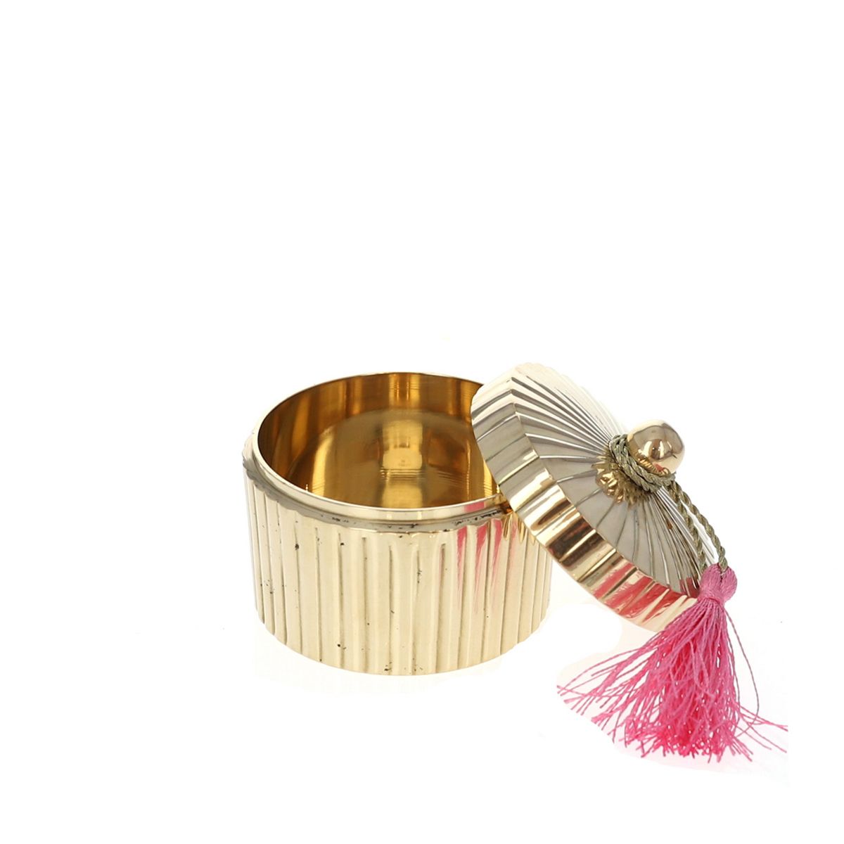 Boite ronde striée doré - Grand modèle Pondie Chérie