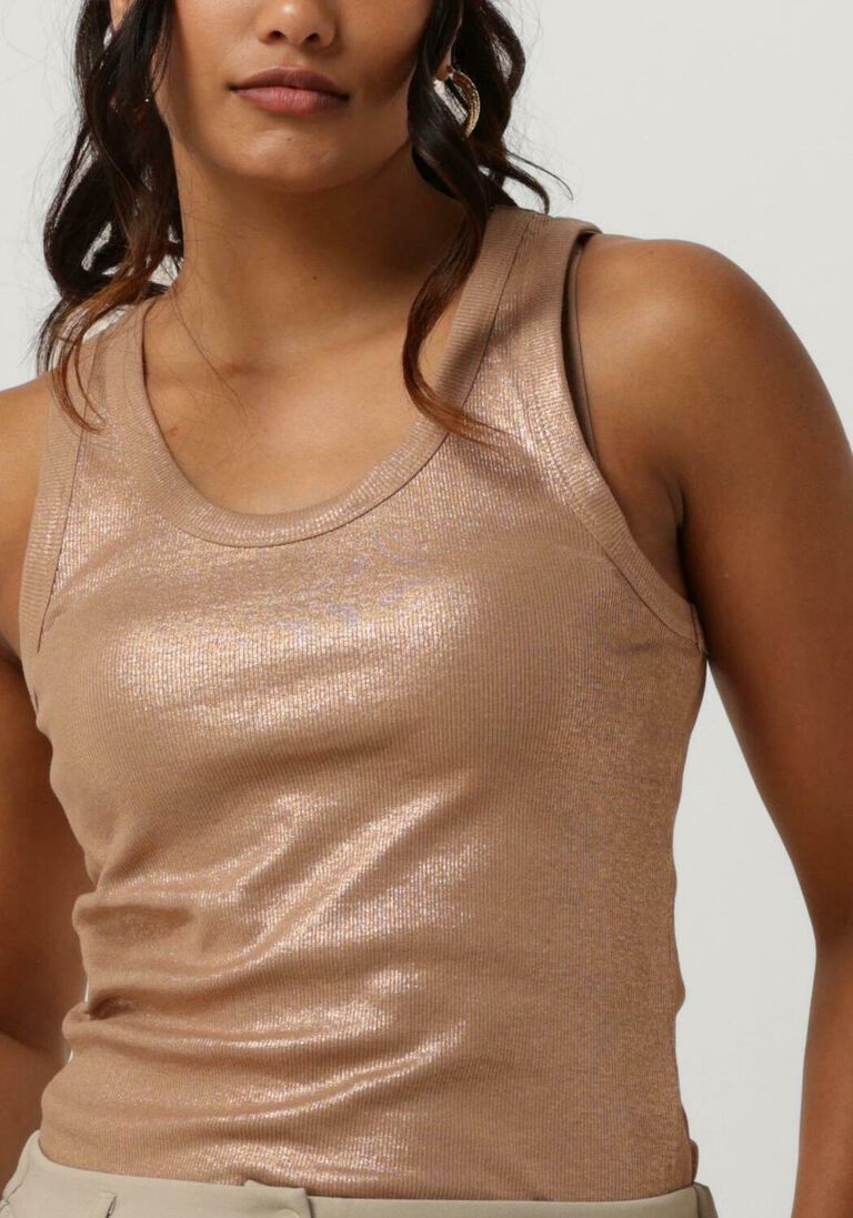 SUMMUM zand summum top rib tanktop cotton rib