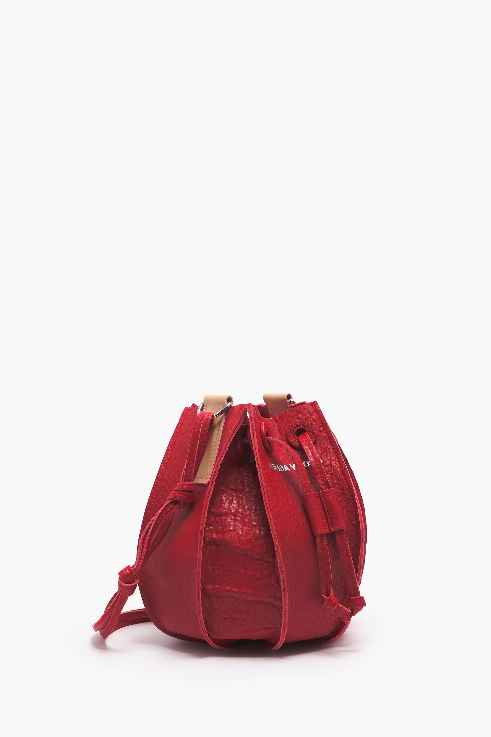 Bolsa de couro vermelha tamanho M