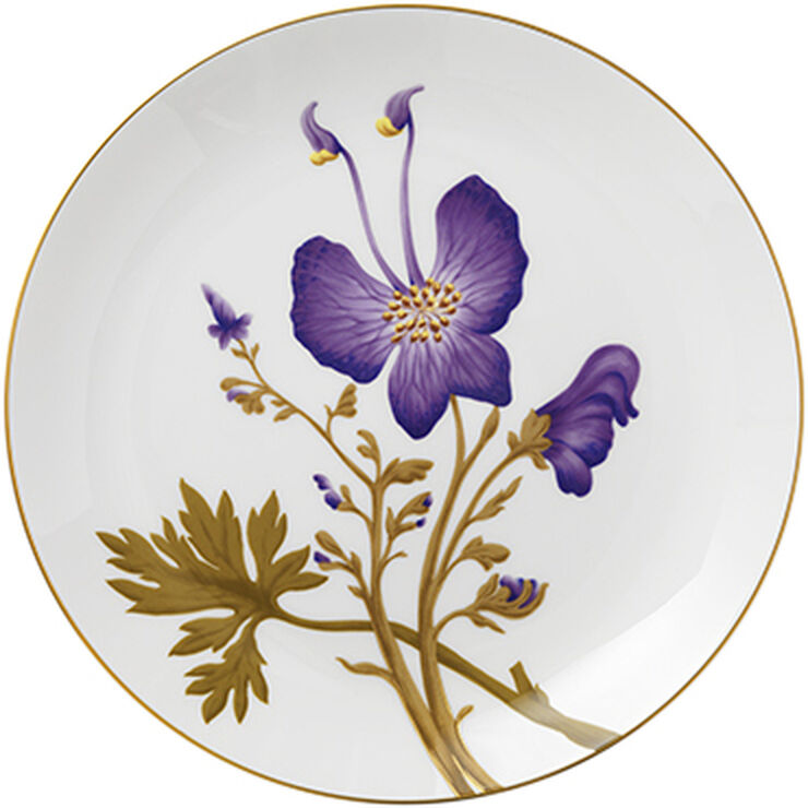 Royal Copenhagen Flora 27 cm. tallerken - Stedmoderblomst Hvid, multi