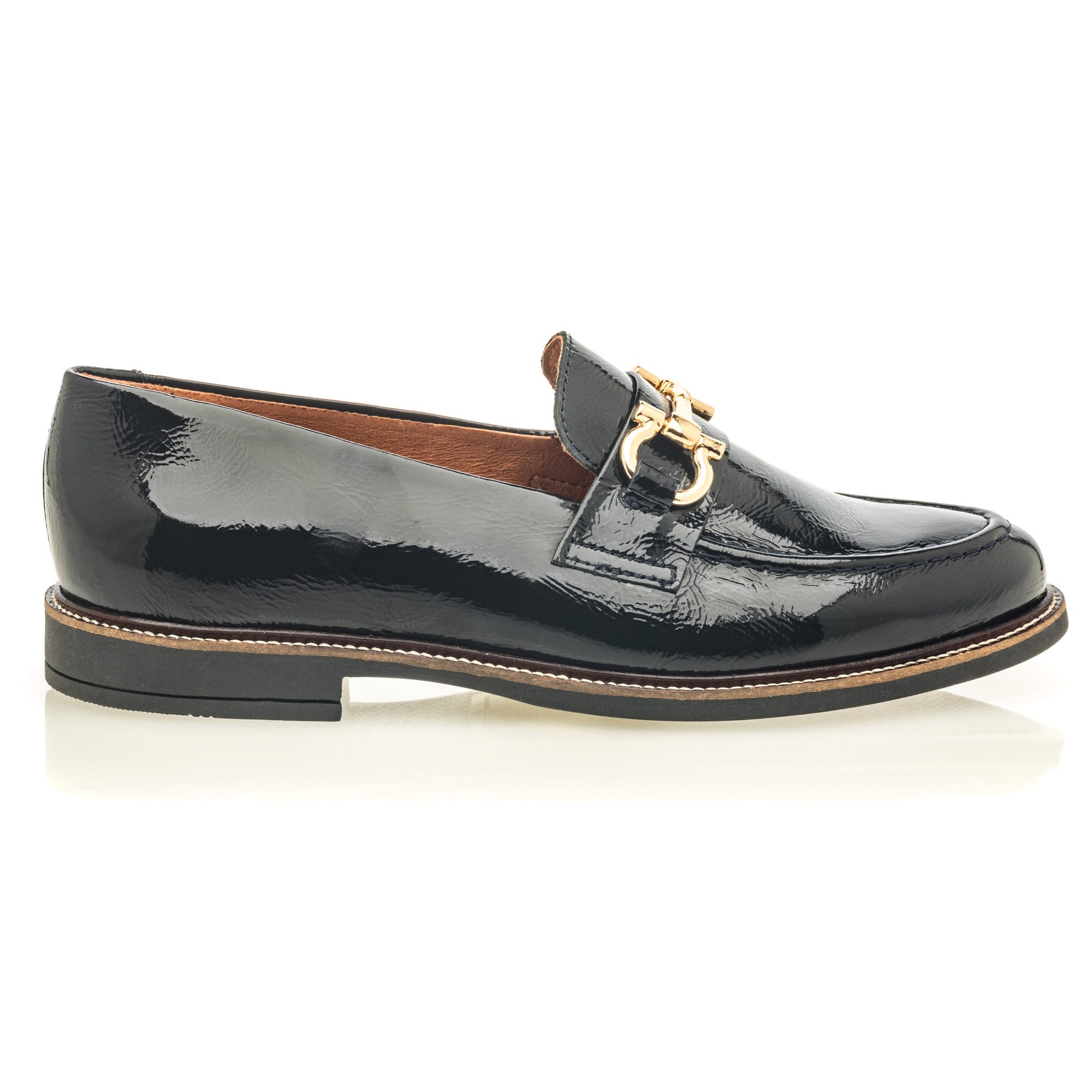 Mocassins Femme en cuir bleu marine