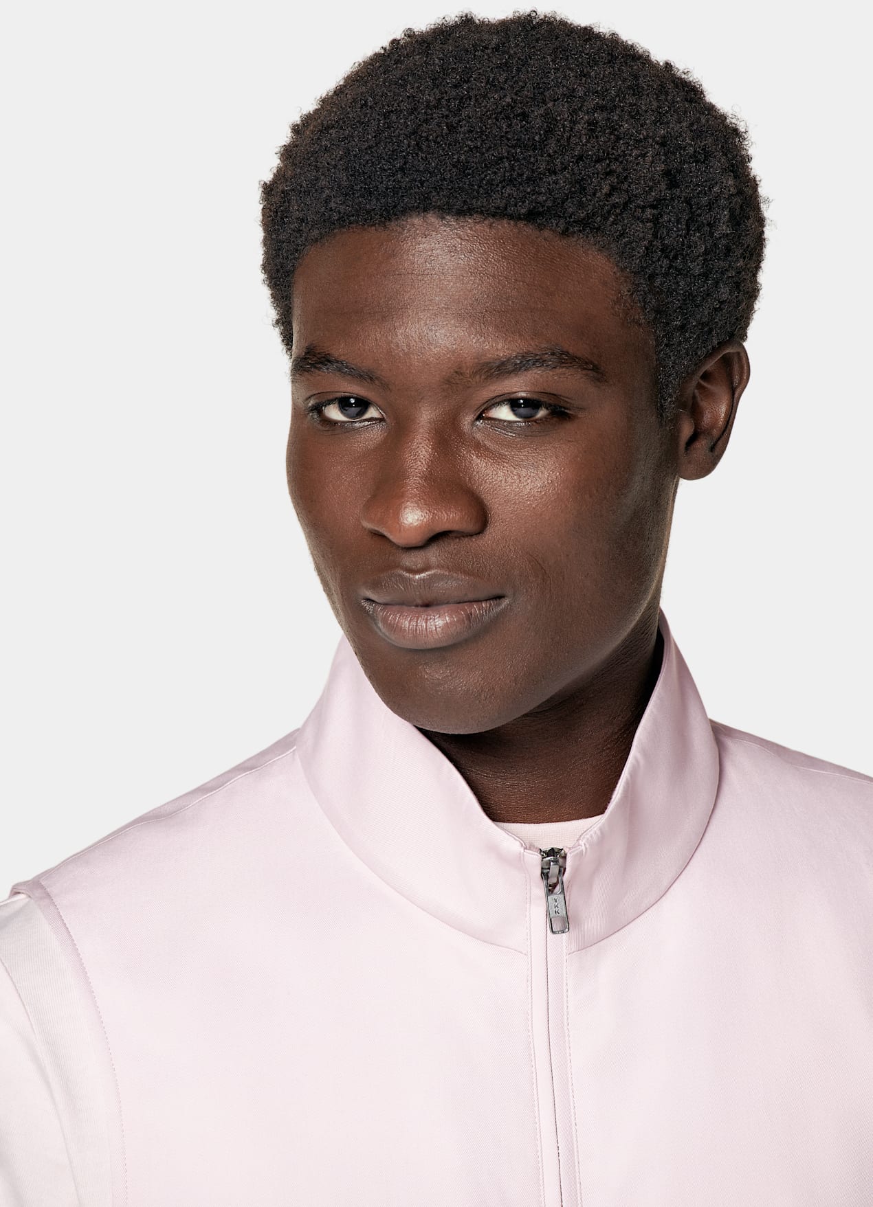 Veste sans manches zippée rose clair