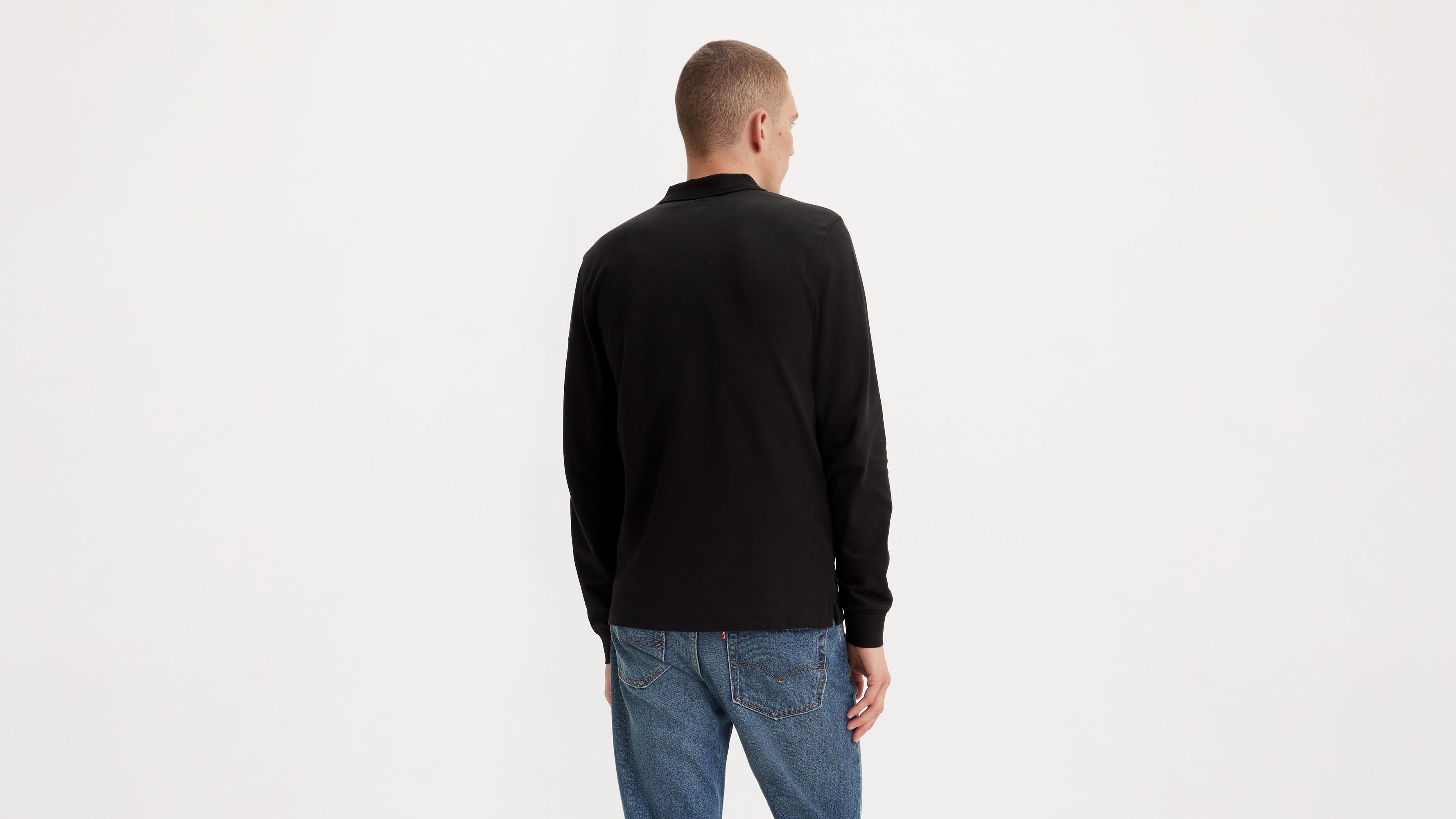 Polo manche longue Slim Housemark - Meteorite - Noir