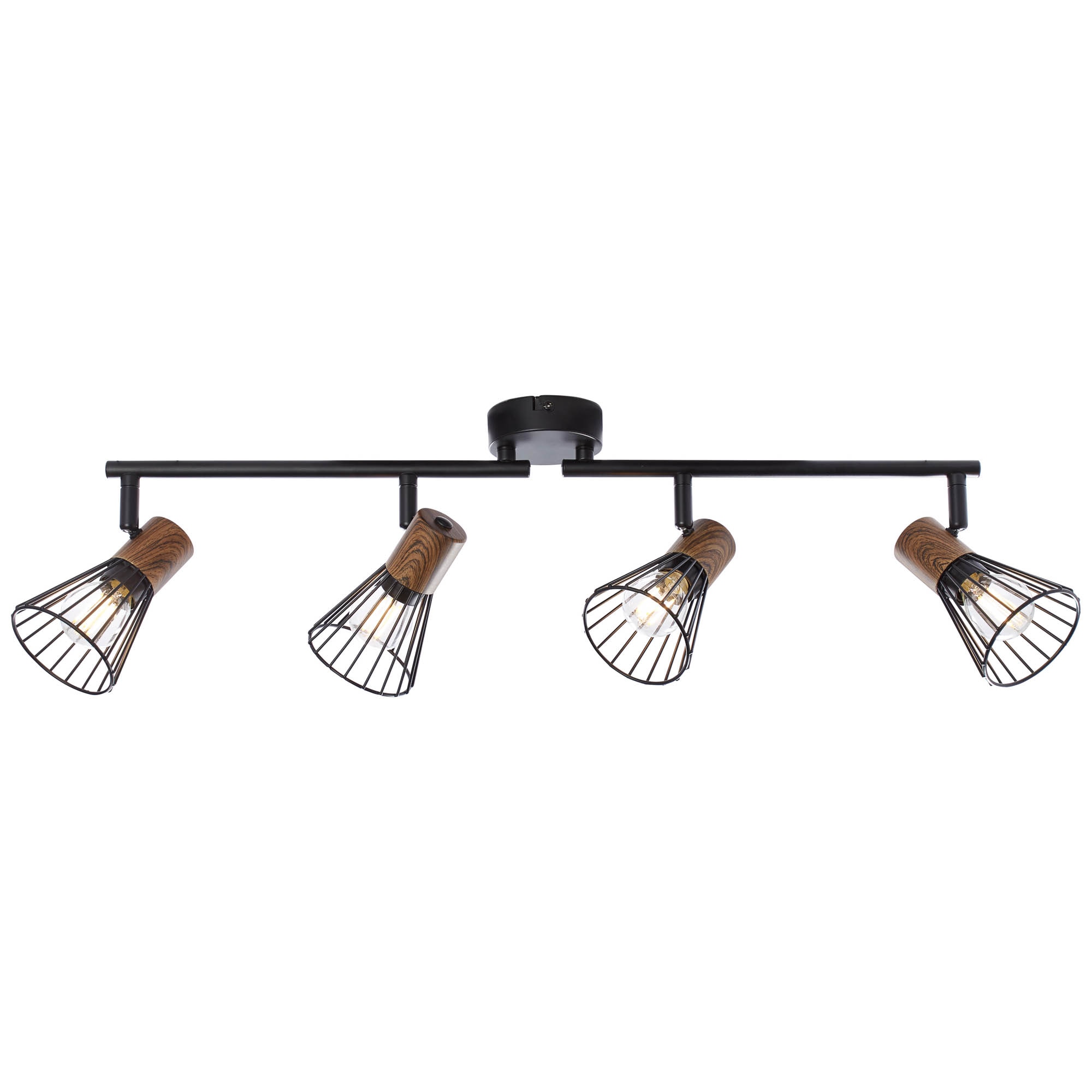 Brilliant Deckenstrahler »Manama« E14 1 Stk. Spotrohr 4flg holz dunkel/schwarz matt