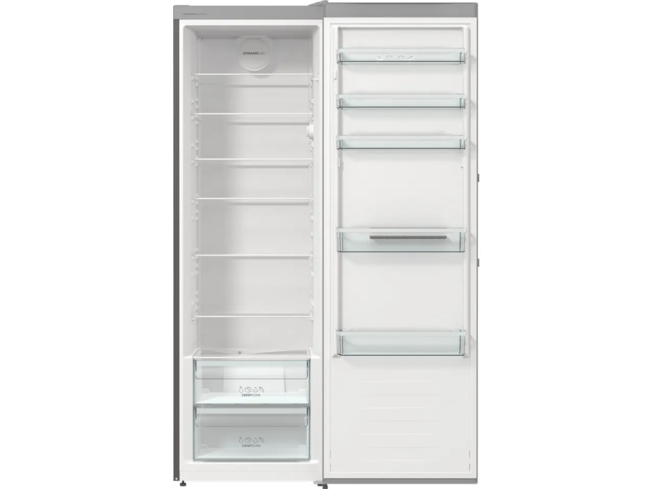 Gorenje Essential R619EES5 - Køleskab - niche - bredde: 60 cm - 398 liter - Klasse E - grå metal
