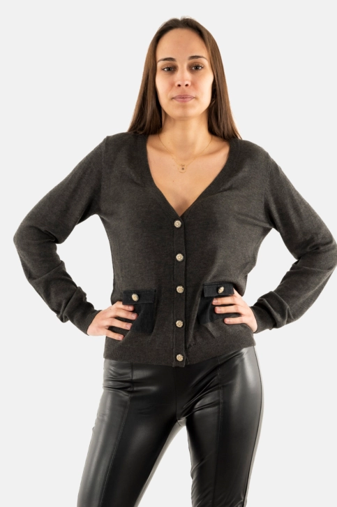 Gilets cardigans morgan 242-mje gris anthracite