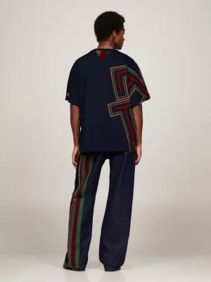 Camiseta Tommy x Pendleton Valley Stripe TH Monogram Boxy