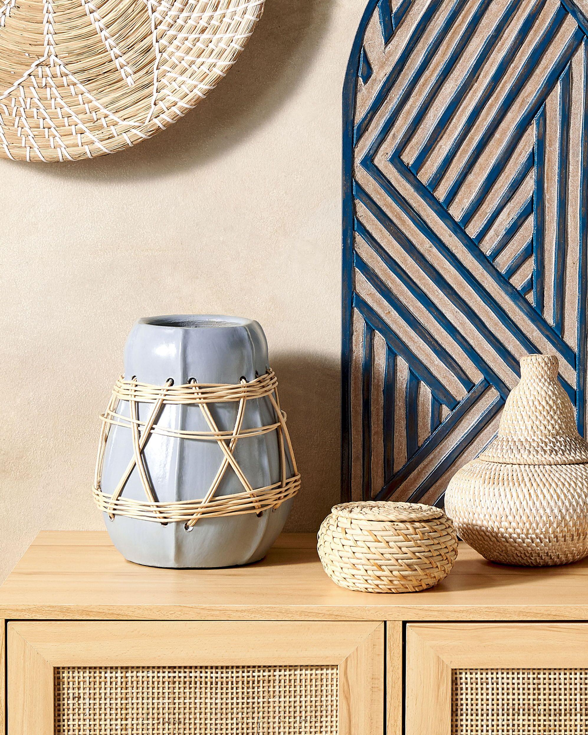 Decoratieve vaas KAMERING Keramiek 27 cm Blauw