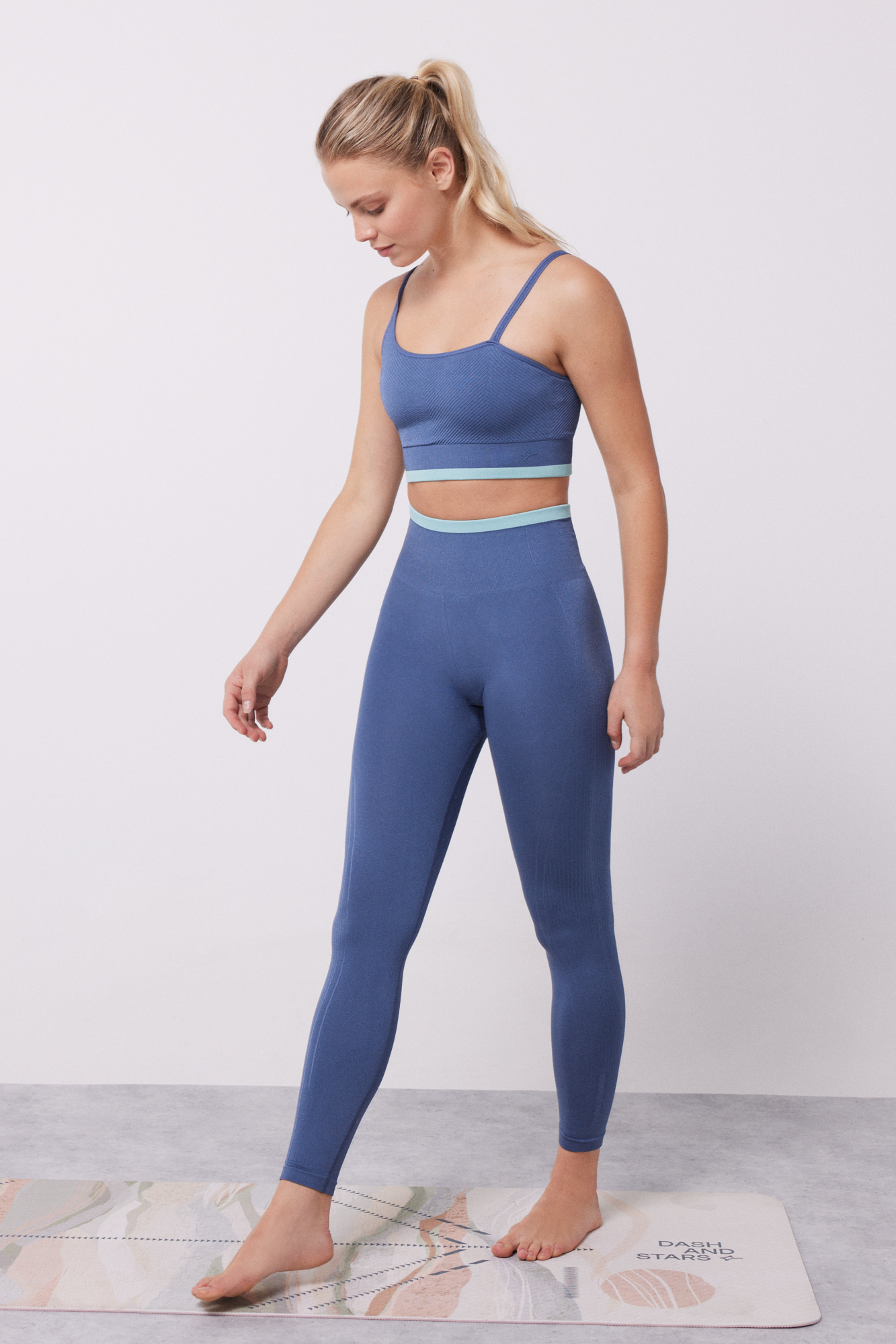 Leggings confortáveis sem costura azuis