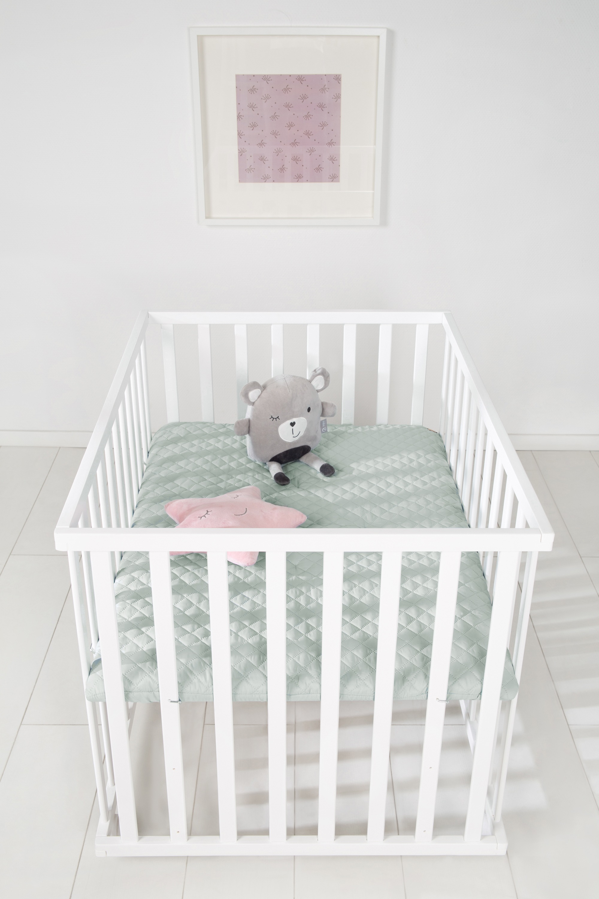 roba® Laufgitter »Style weiss, 75x100 cm« bis 15 kg mit Laufgittereinlage frosty green
