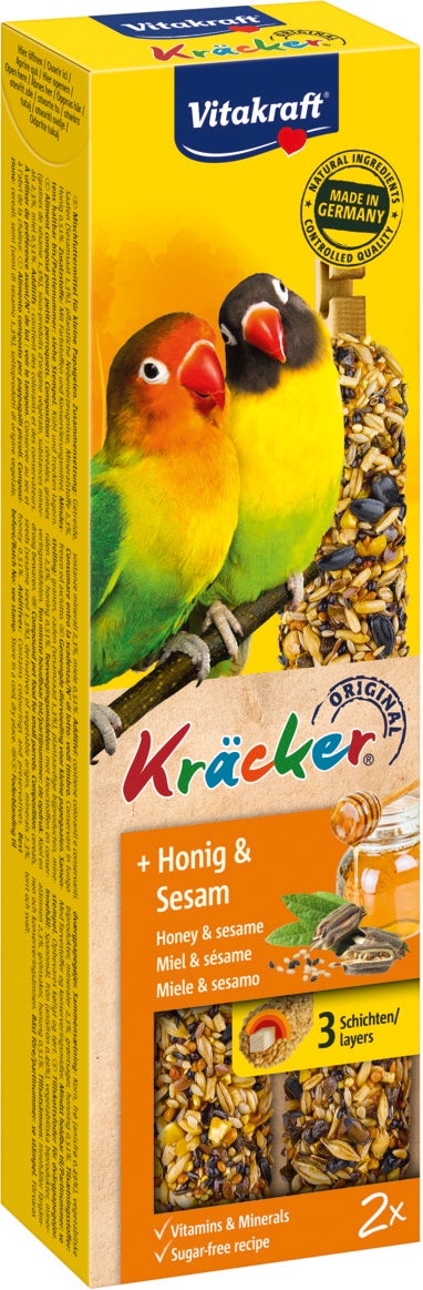 Vitakraft vogelsnack Kräcker agapornide honing en sesam 2 stuks
